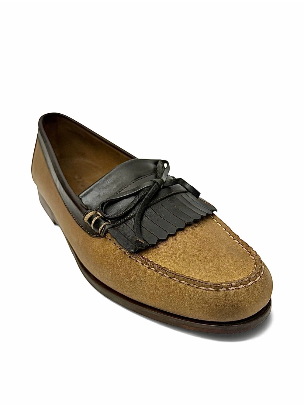 Cole Haan Kiltie Tassel Moc Loafers Two-Tone Tan Brown Leather Men’s 11 D